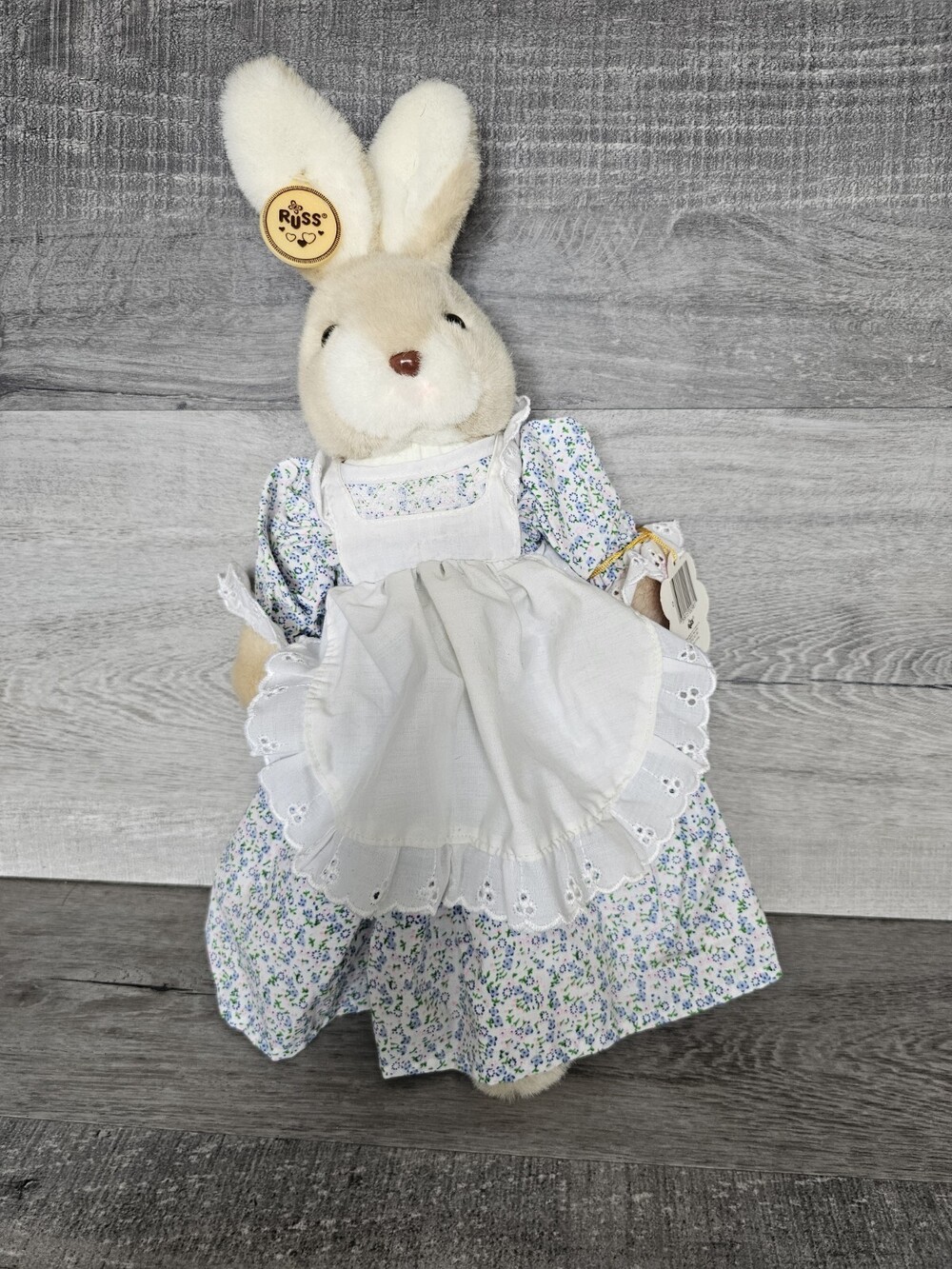 RARE 14" Russ Girl Rabbit Bunny Vintage 1980s Plush Stuffed #981 Rare Htf New